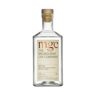 Melbourne Gin Company Dry Gin front of bottle against white background