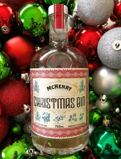 Christmas Gin with gold dust visible in bottle