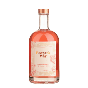 Strawberries and Cream GIn front of bottle
