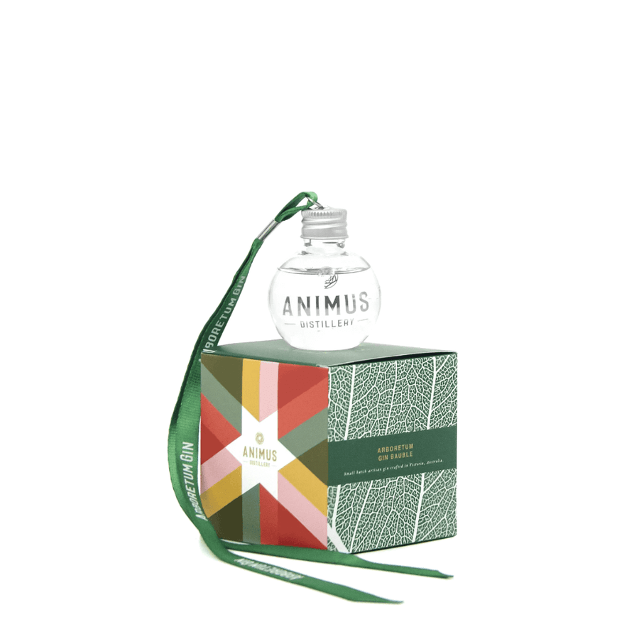 Animus Gin Bauble Green on top of box