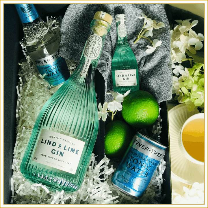 Lind & Lime Mini Gin Gift set in box aerial view