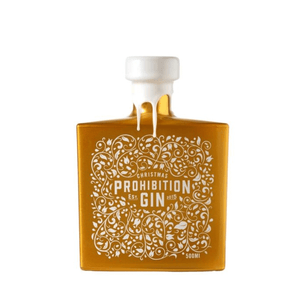 Prohibition Christmas Gin 2021 Gold Bottle White Seal