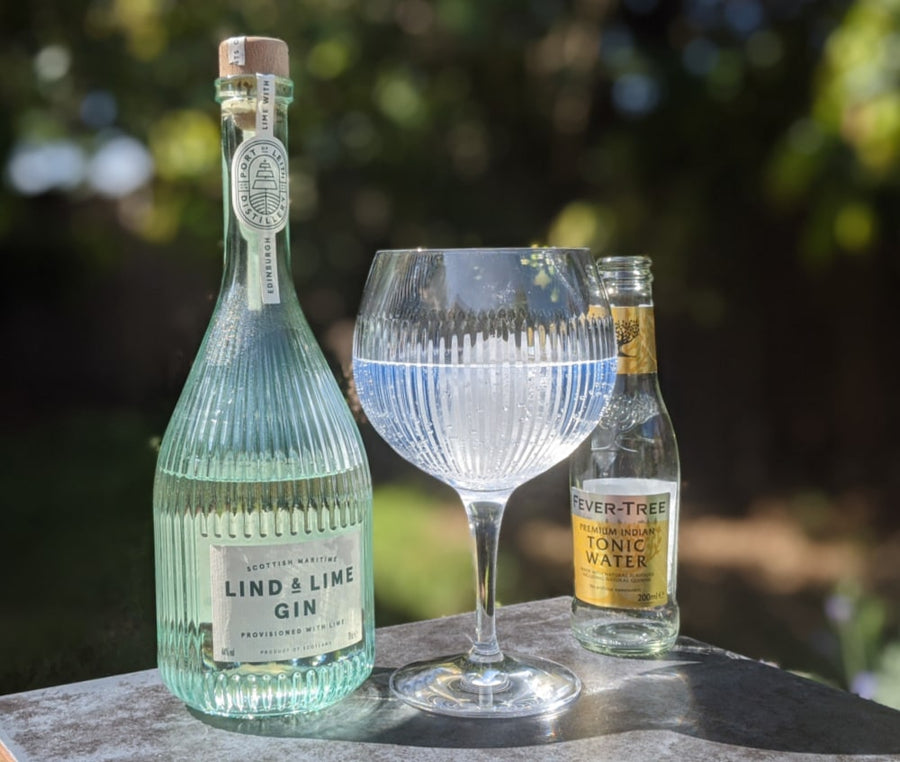 Lind & Lime Gin with Fever-Tree tonic in Waterford Gin Glass